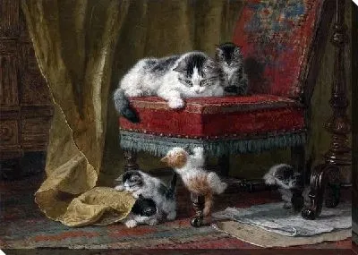 Кошка с котятами (A cat with kittens)