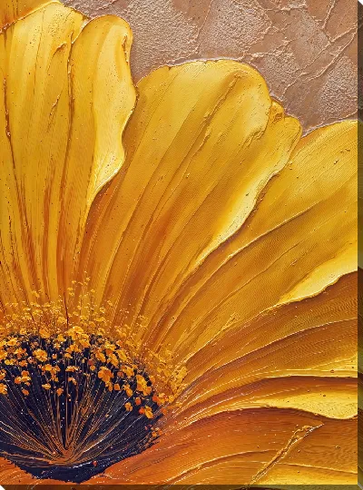 Картина маслом Золотые цветы №18