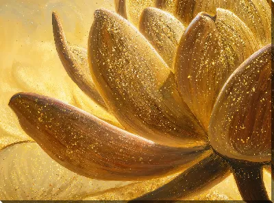 Картина маслом Золотые цветы №23