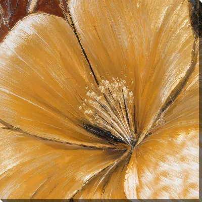 Картина маслом Золотые цветы №37