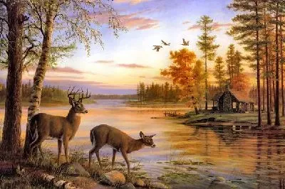 Плакат Пейзаж с рекой (Landscape with river) №7