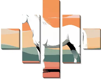 Модульная картина Белоснежная лошадь