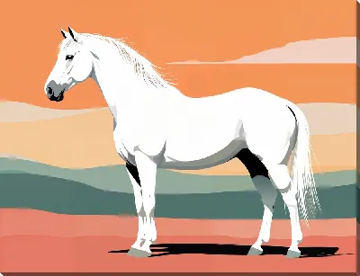 Картина маслом Белоснежная лошадь