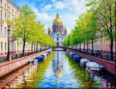 Картина маслом Канал Санкт-Петербурга