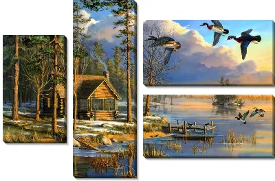 Модульная картина Пейзаж с рекой (Landscape with river) №8