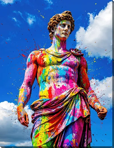 Картина маслом Разрисованная статуя