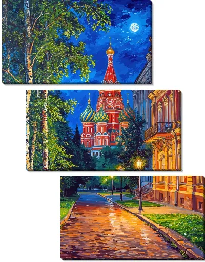 Модульная картина Вечерняя Москва