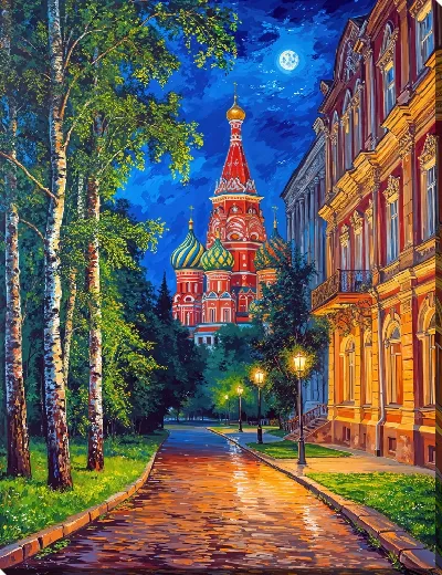 Картина маслом Вечерняя Москва