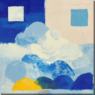 Картина маслом Абстракция синего и голубого