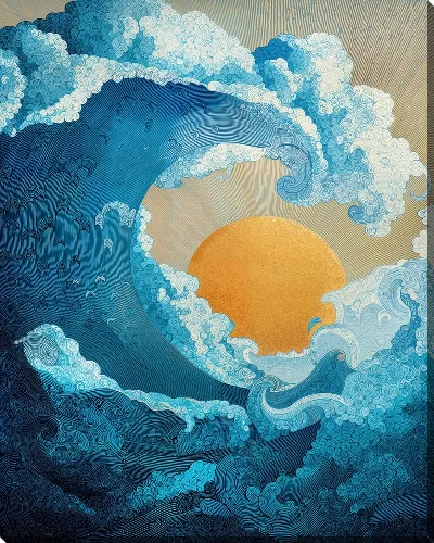 Картина маслом Волна накрывает Солнце