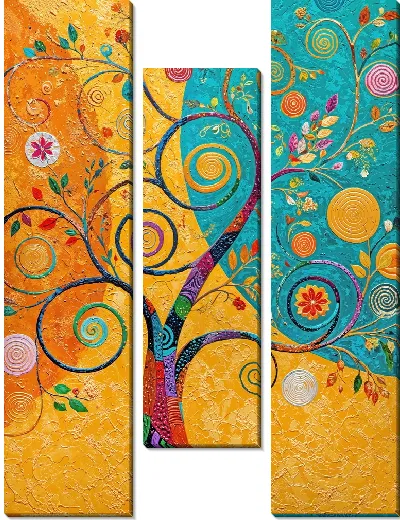 Модульная картина Дерево в стиле Климта