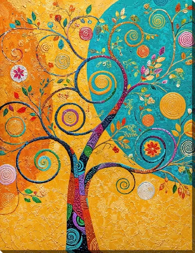Картина маслом Дерево в стиле Климта