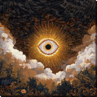 Картина маслом Глаз Солнца в облаках