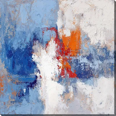 Картина маслом Абстракция синего и оранжевого