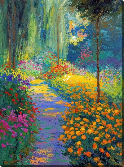 Картина маслом Дорожка в тенистом парке