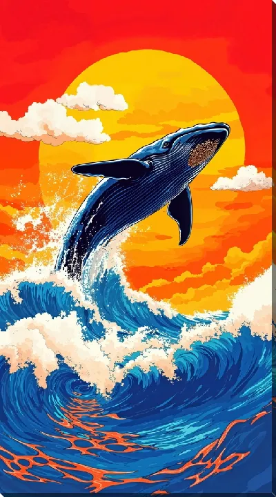 Картина маслом Летящий кит