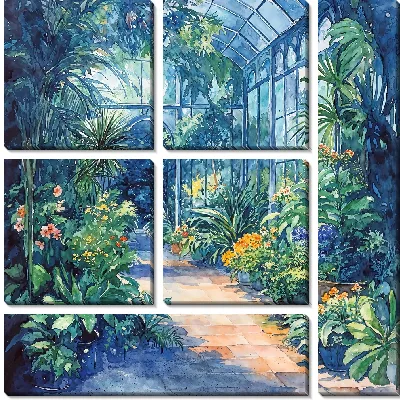 Модульная картина Зимний сад