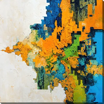 Картина маслом Абстракция разноцветная