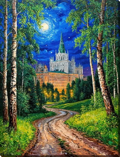 Картина маслом Вечерняя Москва №2