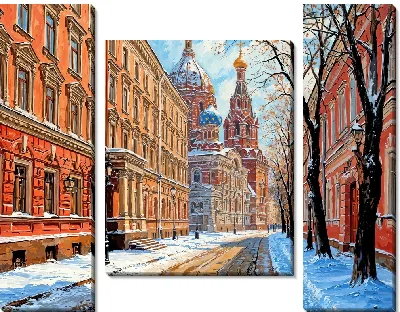 Модульная картина Поздняя осень Петербурга