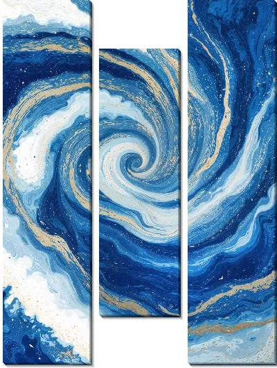 Модульная картина Завихрениее синего