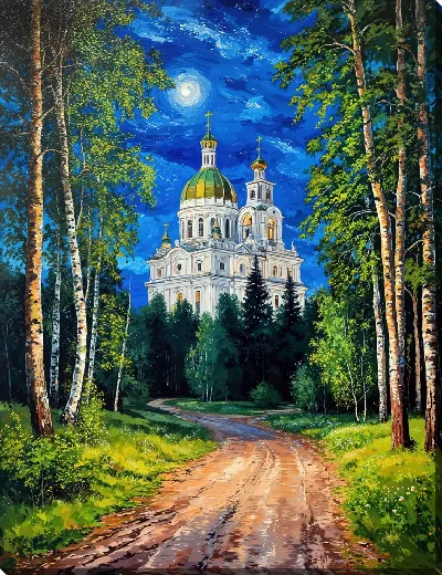 Картина маслом Вечерняя Москва №5