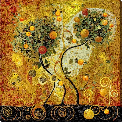 Картина маслом Мозаичные деревья