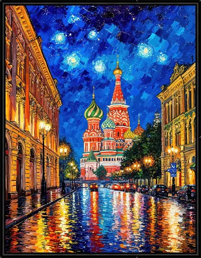Картина Ночь. Улица. Москва
