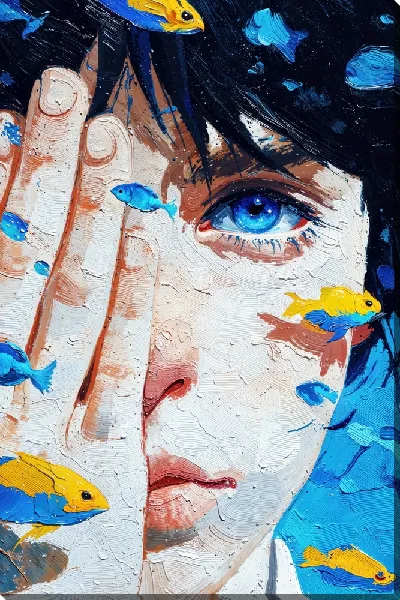 Картина маслом Взгляд сквозь рыб