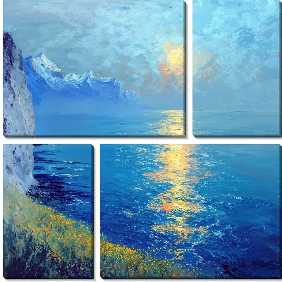 Модульная картина Солнечная дорожка на воде