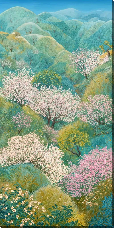 Картина маслом Холмы цветущих садов