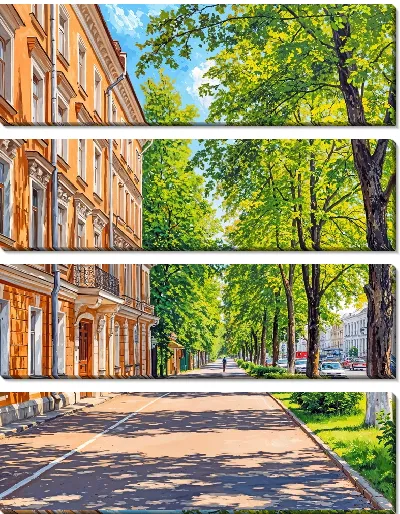 Модульная картина Улица Петербурга