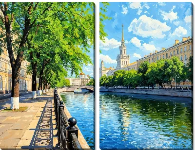 Модульная картина Набережная Петербурга