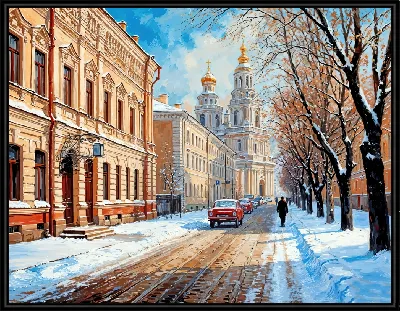 Картина Пришла зима в город на Неве