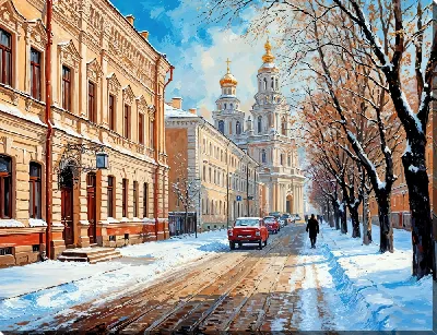 Картина маслом Пришла зима в город на Неве