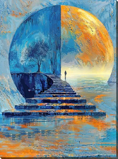 Картина маслом Арт ступеньки лестницы