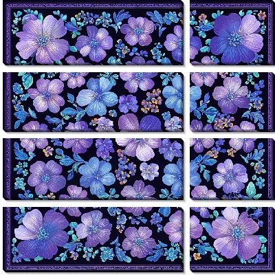 Модульная картина Сиреневые цветы в квадрате