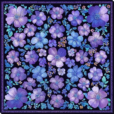 Картина маслом Сиреневые цветы в квадрате