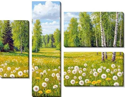 Модульная картина Лето одуванчиков