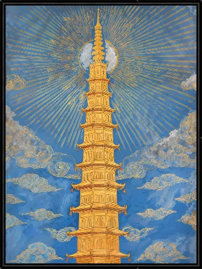 Картина Пагода Буддистское сооружение