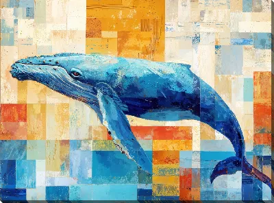 Картина маслом Синий кит №5