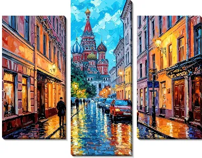 Модульная картина По улицам Москвы