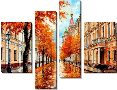 Модульная картина Осень по Москве ходила