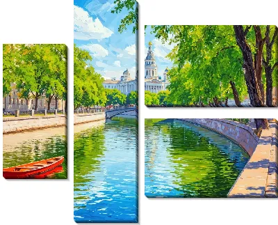 Модульная картина Канал большого города