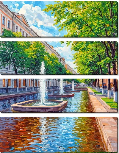 Модульная картина Три фонтана