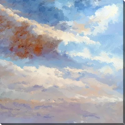 Картина маслом Небо с облаками перед дождем