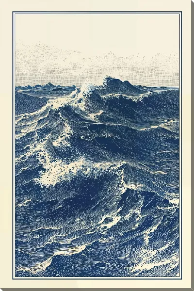 Картина маслом Глубокое синее море