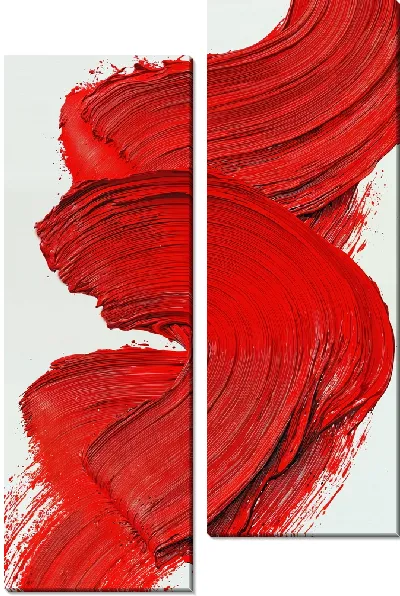 Модульная картина Жирный мазок красной краски