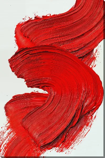 Картина маслом Жирный мазок красной краски