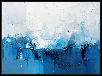 Картина Бело-синяя абстракция